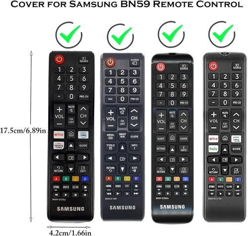 Vista 2 de Funda remota para Samsung Controller, cubierta de silicona para BN59-01199F Smart TV Control Skin Sleeve Negro