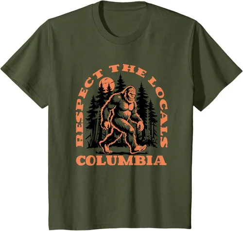 Vista 14 de Columbia Bigfoot Respect the Locals - Camiseta retro Sasquatch