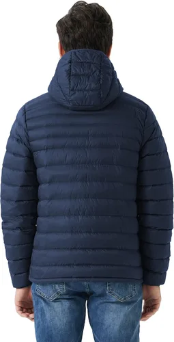 Vista 2 de ANOTHER CHOICE Chaqueta acolchada de plumón para hombre, ligera, con capucha, plegable, cálida, para invierno