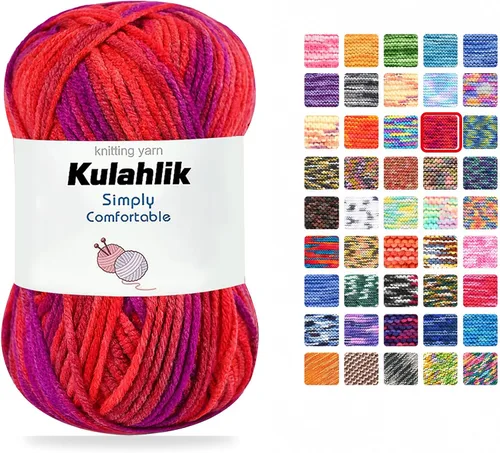 Vista 105 de Hilo acrílico de 8.82 oz (5 x 1.76 oz) para tejer, hilo de hilo degradado colorido, 5 rollos de madejas, perfecto para cualquier proyecto de 06