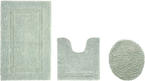 Vista 91 de Better Trends - Juego de 2 alfombras de baño 100% algodón, extra suaves, con borlas, de 17" x 24", alfombra de baño superabsorbente y reversible
