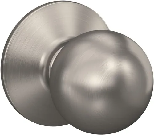 Vista 2 de Schlage F51A ORB 605 - Pomo de órbita con cerradura de entrada con llave, latón brillante Keyed entry door knob with turn-button lock, Easy to