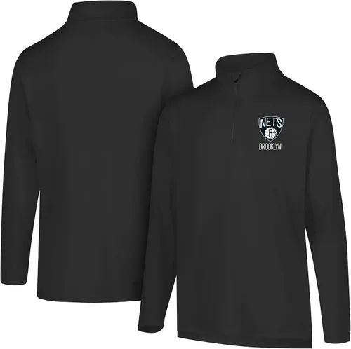 Vista 35 de Ultra Game Camiseta oficial de la NBA de manga larga con cremallera corta para hombre Gris Caliente Carbón