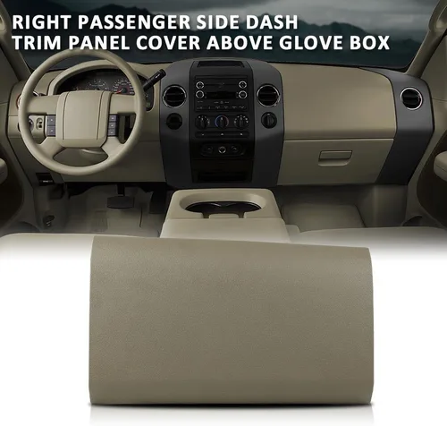 Vista 2 de G-PLUS Cubierta del Panel del Bisel del Tablero Lado del Pasajero Guantera Superior Compatible con Ford F150 2004 2005 2006 2007 2008 Beige