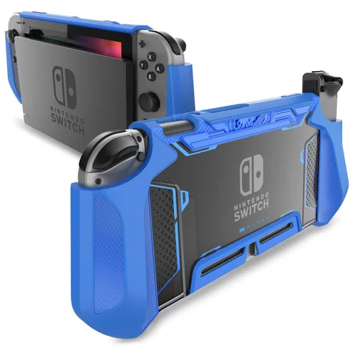 Vista 10 de Mumba Dockable Case Compatible for Nintendo Switch (2017 Realease), [Blade Series] TPU Grip Protective Cover Case with Ergonomic Design and Comfort