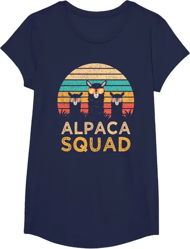 Vista 29 de Divertidas gafas de sol de escuadrón de alpaca Cool Alpacas Vintage Gift T-Shirt, Negro, S