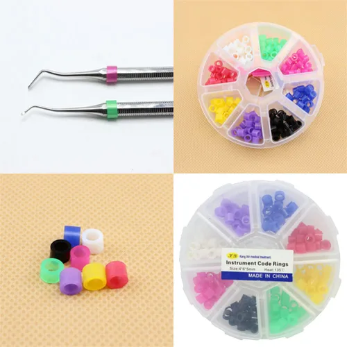 Vista 9 de Healifty 320 anillos de código de silicona, marcadores codificados por colores para identificación segura de instrumentos, 4.13 x 4.13 x 1.96