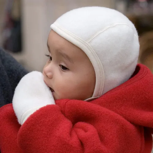 Vista 2 de Ecoable Baby Thumbless Mittens Organic Merino Wool Snow Gloves with String