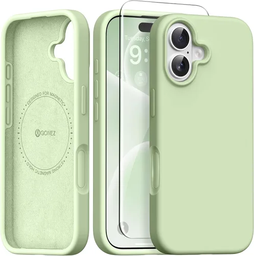 Vista 171 de GONEZ Funda magnética para iPhone 12 Case / 12 Pro Case, compatible con MagSafe, [protector de pantalla + protector de lente de cámara], funda