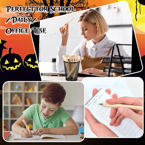 Vista 6 de Yeaqee 200 bolígrafos de tinta negra con forma de hueso, divertidos bolígrafos de hueso, regalos de médico para hombres, médicos, enfermeras