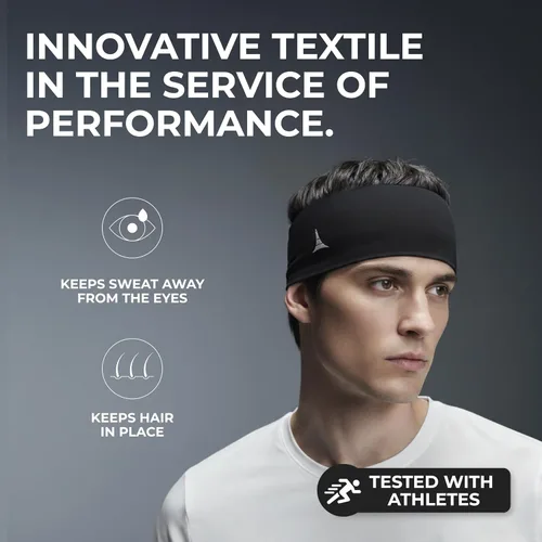 Vista 4 de French Fitness Revolution - Diadema deportiva elástica para hombres y mujeres - Banda para el sudor para chicos para correr, ciclismo, baloncesto