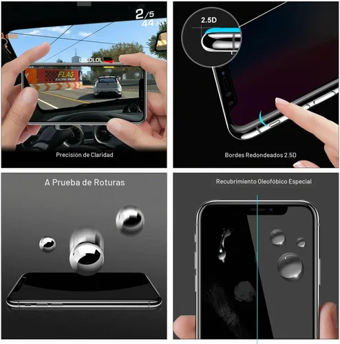 Vista 3 de Protector de pantalla de privacidad de vidrio templado para teléfono celular (negro, paquete de 2), compatible con iPhone 11/XR de 6.1 pulgadas