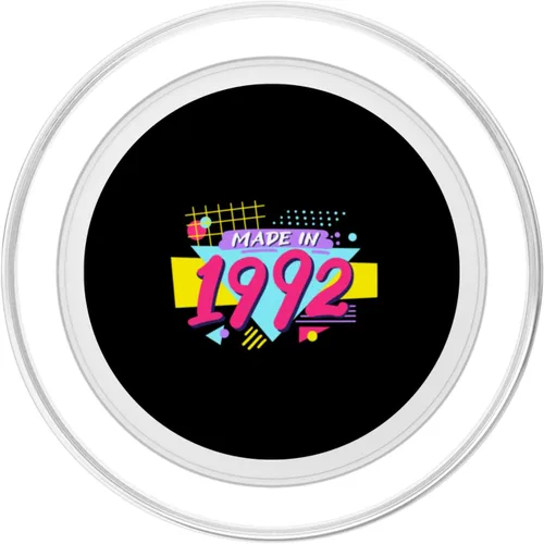 Vista 2 de Made in 1992 90s Nostalgia Retro Vintage 1990s 32nd Birthday PopSockets MagSafe PopGrip for iPhone