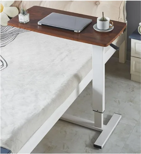 Vista 11 de Sude Table - Mesa auxiliar pequeña, mesa auxiliar movible, fácil de montar, resistente a los arañazos, altura ajustable, mesa de noche con ruedas