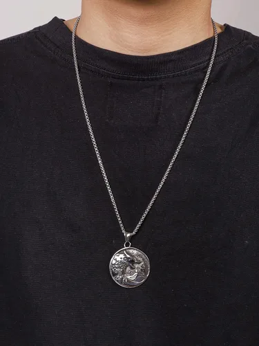 Vista 6 de HAQUIL Fenrir Wolf Necklace, Norse Wolf Fenrir Ragnarok Pendant,Viking Jewelry Gift for Men and Women