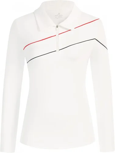 Vista 2 de JACK SMITH Polo de golf para mujer, ajuste seco, UPF 50+, manga larga, con cremallera, ajuste delgado, atlético, con soporte para camiseta