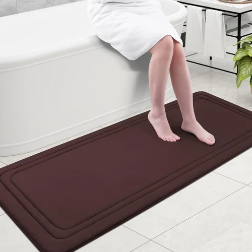 Vista 86 de Grandaily Alfombra de Baño de Espuma Viscoelástica 24x16, Ultra Suave, Antideslizante y Absorbente, Alfombras de Baño Lavables a Máquina y Secables
