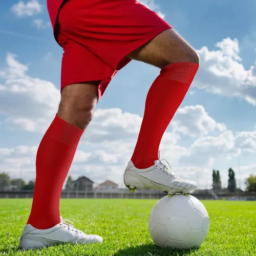 Vista 4 de Jiuguva 20 pares de calcetines de compresión de fútbol de béisbol calcetines de fútbol atlético para mujeres, hombres, adultos y jóvenes