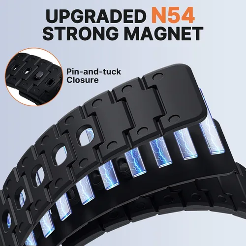 Vista 3 de Bandletic Magnético Compatible con Garmin Instinct 2 Correa de Reloj - Correa de Silicona de Ajuste Rápido de 22mm para Fenix 8 E 47mm/7 6 Pro/5