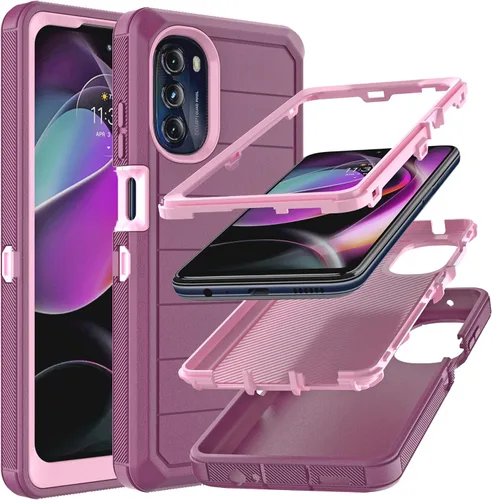 Vista 8 de YmhxcY Funda para Moto G 5G 2022 (sin protector de pantalla) con funda duradera de 3 capas a prueba de caídas, a prueba de golpes, funda de goma