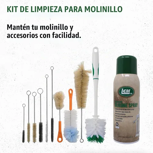 Vista 2 de LEM Products - Kit de limpieza para picadora de carne, 10 cepillos y spray de silicona