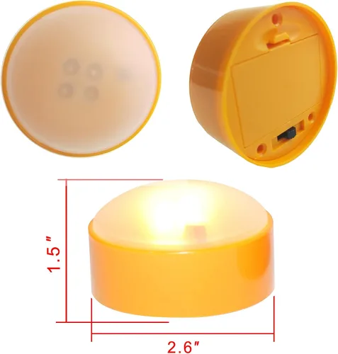 Vista 4 de CANDLE CHOICE Luces LED de calabaza de Halloween con temporizador remoto, brillantes y parpadeantes, funciona con pilas, velas eléctricas sin llama