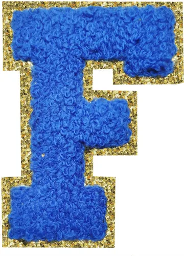 Vista 177 de 3Pcs Letter Patches Varsity Glitters Chenille,SPRT Iron on Blue Letter Patch,Alphabet Cloth Patch for Team Costume Decoration 3.1in Height S