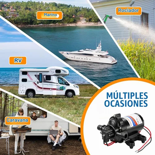 Vista 7 de YOUNGTREE Bomba de presión de agua dulce RV de 12 V, 3.5 GPM, 45 PSI, bajo demanda, bomba de diafragma de agua de 12 voltios con interruptor