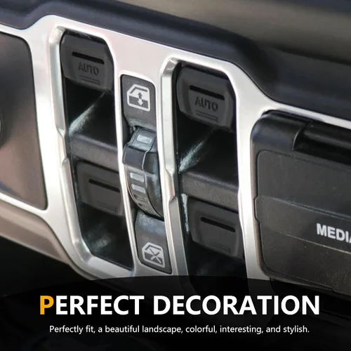 Vista 4 de Cubierta para interruptor de ventana de consola central, compatible con Jeep Wrangler JL 2018-2024 2025 2026 2/4 puertas 4XE Gladiator JT