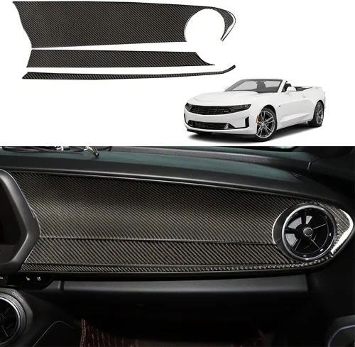 Vista 9 de Calcomanía de fibra de carbono para perilla de ventilación de aire acondicionado, cubierta interior para Chevrolet Camaro 2016 2017 2018 2019 2020