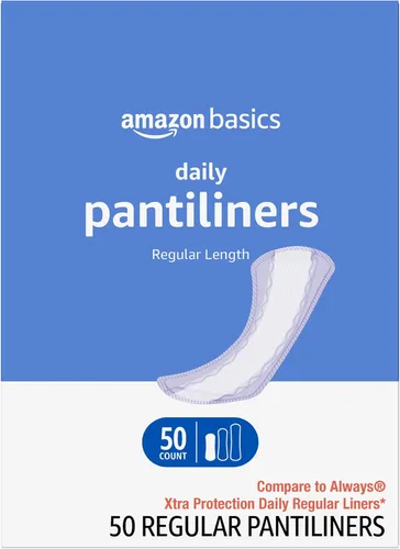 Vista 10 de Amazon Basics Pantiliner diario, longitud extra larga, almohadillas femeninas finas para mujer, sin perfume, protección contra fugas, uso diario, 68