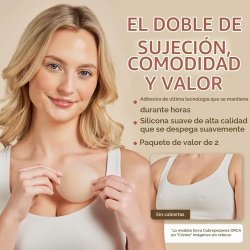 Vista 9 de Nipple Cover - Available in 6 Skin Tones, Adhesive Silicone Reusable Pasties, Covers Stickers Cacao