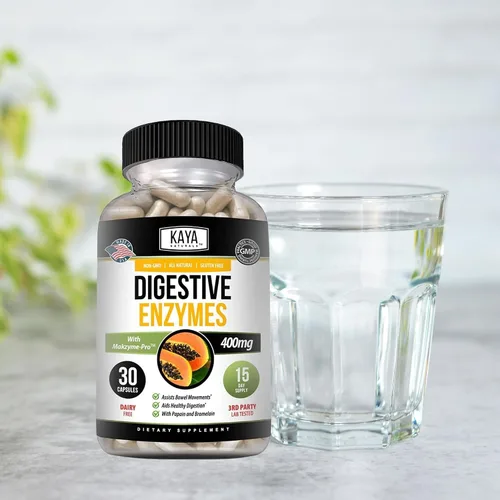 Vista 9 de Kaya Naturals Enzimas digestivas con prebióticos y probióticos - Píldoras para aliviar el estreñimiento y la hinchazón para mujeres y hombres