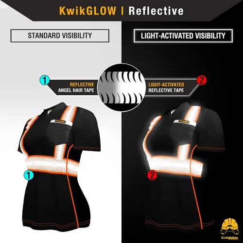 Vista 3 de KwikSafety - Charlotte, NC - Vixen Hi Vis Short Sleeve Safety Shirt for Women [Angel Hair Reflective Tape]