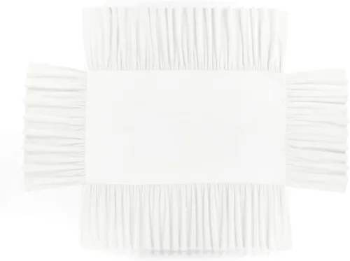 Vista 5 de Lush Decor Falda de cuna con volantes, caída de 16 pulgadas, color blanco