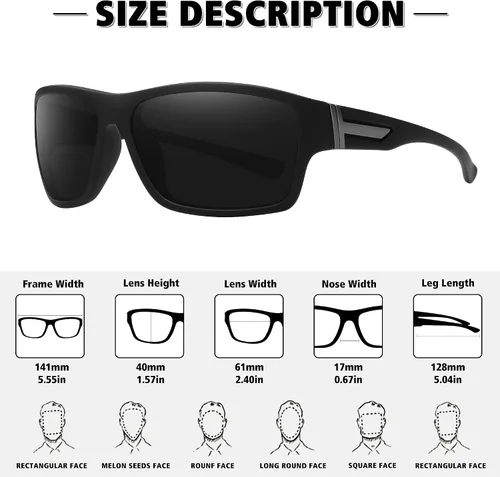 Vista 3 de STORYCOAST Gafas de sol polarizadas deportivas para hombres y mujeres, marco irrompible para ciclismo, pesca, conducción
