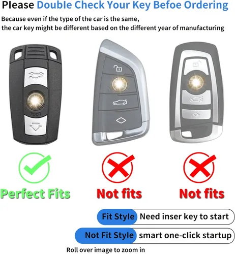 Vista 3 de BMW Key Fob Cover for BMW F30 E90 E60 E70 E87 3 5 6 Series M3 M5 X1 X5 X6 Z4 KeyChain Key