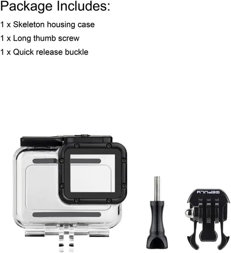 Vista 8 de GEPULY Carcasa de esqueleto para Hero 2018/7/6/5 Negro - GoPro Funda abierta lateral USB Pass Through para grabación prolongada/transmisión en vivo