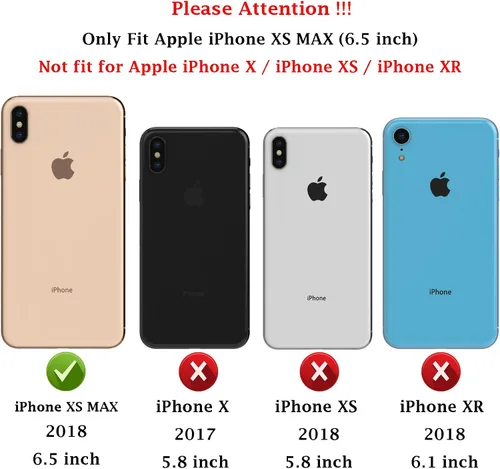 Vista 2 de Funda para iPhone Xs Max con cubierta para lente de cámara, protector de pantalla HD, doble capa de protección contra caídas de grado militar