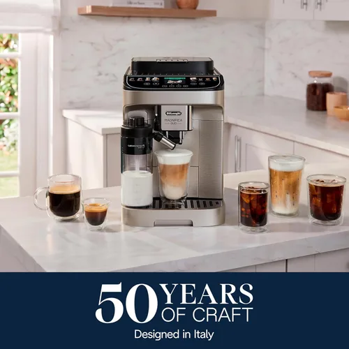 Vista 3 de De'Longhi Magnifica Duo - Máquina de café espresso totalmente automática #1 Worldwide Espresso Machine Maker, 20 One-Touch Recipes, Hot & Cold