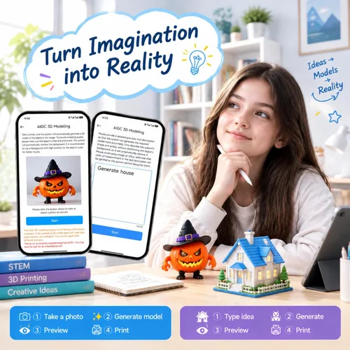 Vista 5 de Impresora 3D Hephi3d TINA2S apta para principiantes, totalmente montada, lista para usar