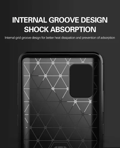 Vista 5 de Funda para Samsung A51 5G con protector de pantalla HD - M MAIKEZI Slim TPU antideslizante (cepillado negro)