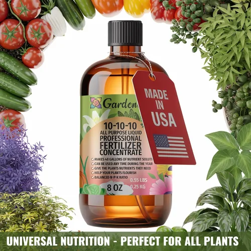 Vista 2 de Gardenera Alimento líquido multiusos prémium 10-10-10 para plantas, concentrado de fertilizante de jardín de grado profesional para césped, árboles
