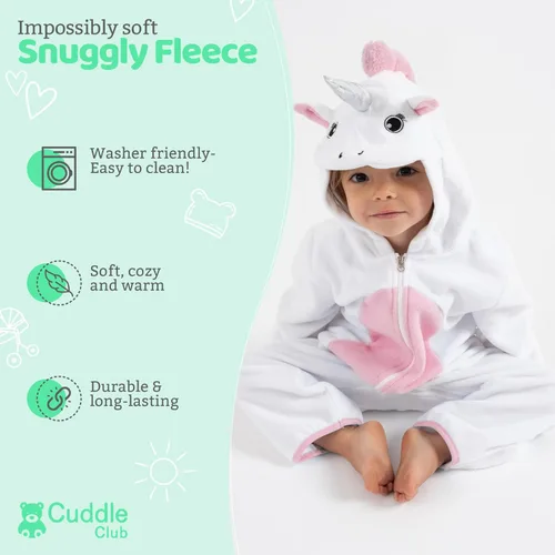 Vista 2 de Enterizo de vellón para bebé, rómper de una sola pieza con capucha para niños, ropa para exteriores, chaqueta infantil