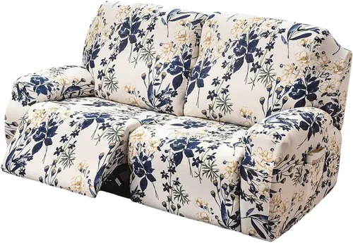 Vista 24 de Fundas elásticas para sillas reclinables, 4 piezas, fundas estampadas Lazyboy para sillón reclinable Lazyboy, funda de elastano suave para silla
