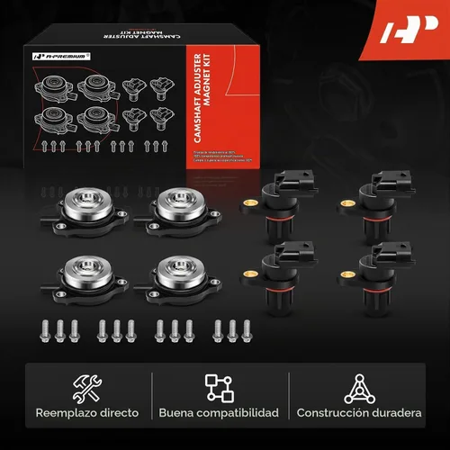 Vista 3 de A-Premium 8-PC Sensor de posición del árbol de levas y ajustador de árbol de levas Solenoide imán