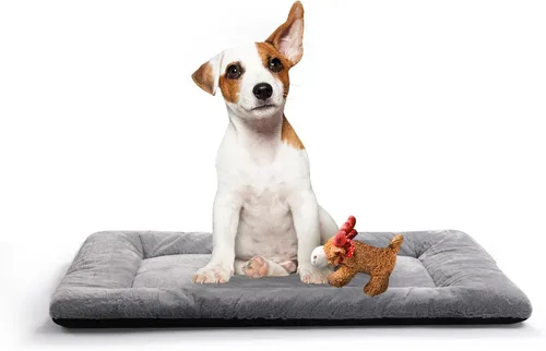 Vista 27 de Alfombrilla de cama para jaula de perro para perros extra pequeños. Cama de jaula de perro ultra suave. Alfombrilla de perrera lavable y Rosa