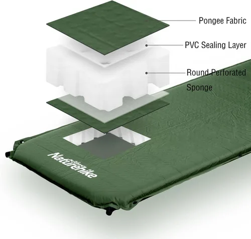 Vista 7 de Naturehike Colchoneta para dormir, 2 pulgadas de grosor, autoinflable, para campamento, colchón de campamento duradero que se puede conectar