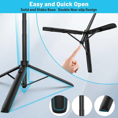 Vista 11 de Ailight Trípode de viaje extensible de 60 pulgadas y palo selfie con zapata fría y control remoto inalámbrico, cabeza de bola de 360° para vlogging