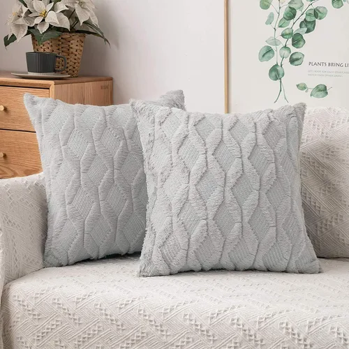 Vista 16 de MIULEE juego de 2 fundas de almohada de lana sintética, bordadas, para sillón, sofá, dormitorio, auto, fundas decorativas